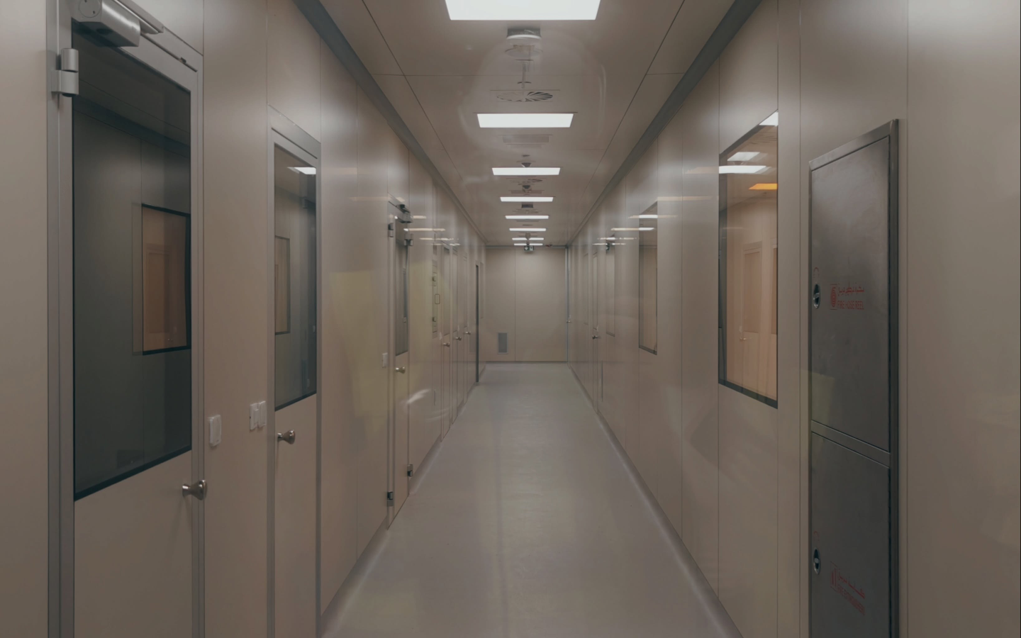 Corridor between the production suites